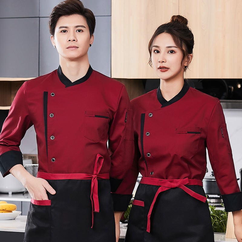 Chef'S Work Clothes Men'S Kitchen Restaurant Women'S Baking Cake Catering El Chef'S Clothes Long Sleeve Formulation - Image 3